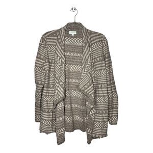 Lucky Brand Sweater Womens Medium Cardigan Open Front Tribal Print Boho Layering